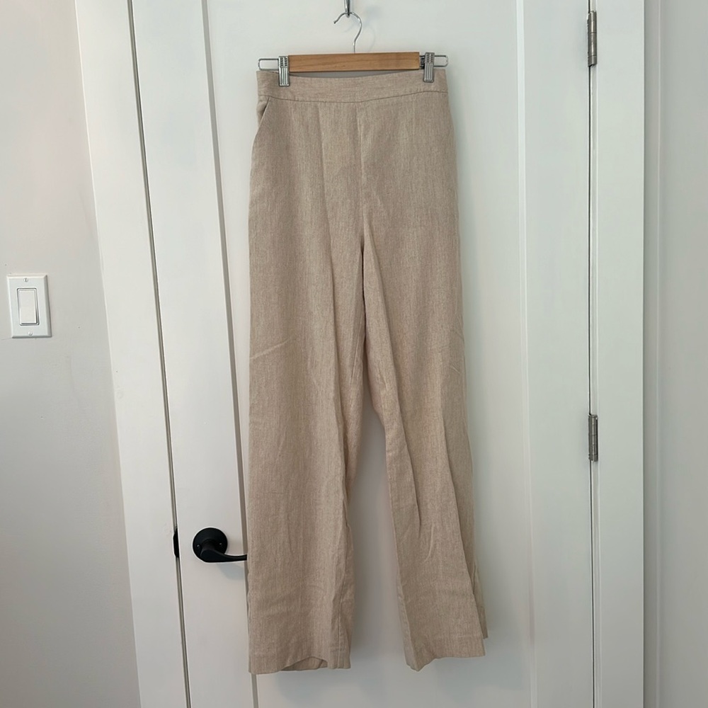 ZARA high waisted linen pant